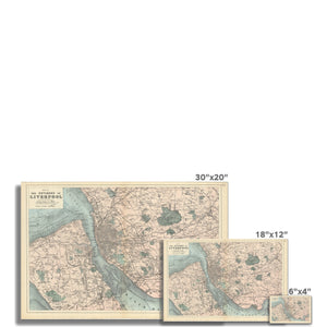 Bacon's Map of Liverpool, 1885 - old map of Liverpool print