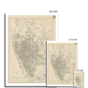 Weekly Dispatch Atlas, 1860 - old map of Liverpool print