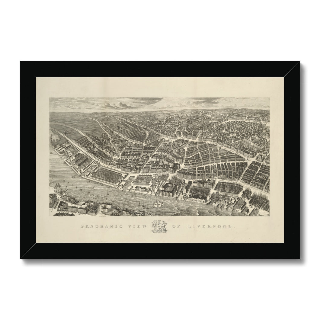 Ackermann’s Panoramic View of Liverpool, 1847 Framed Print