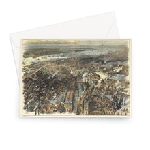 Load image into Gallery viewer, Bird’s Eye View of Liverpool, as seen from a balloon, 1885 Greeting Card
