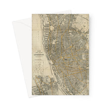 Load image into Gallery viewer, Bacon&#39;s New Plan of Liverpool, 1910 Greeting Card

