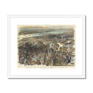 Bird’s Eye View of Liverpool, as seen from a balloon, 1885 Framed & Mounted Print