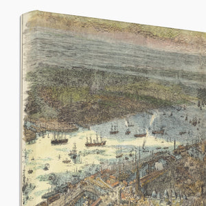 Bird’s Eye View of Liverpool, as seen from a balloon, 1885 Canvas